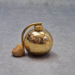 Vintage DeVilbiss Glass Gold Crackle Perfume Atomizer Bottle Spray CS300-85
